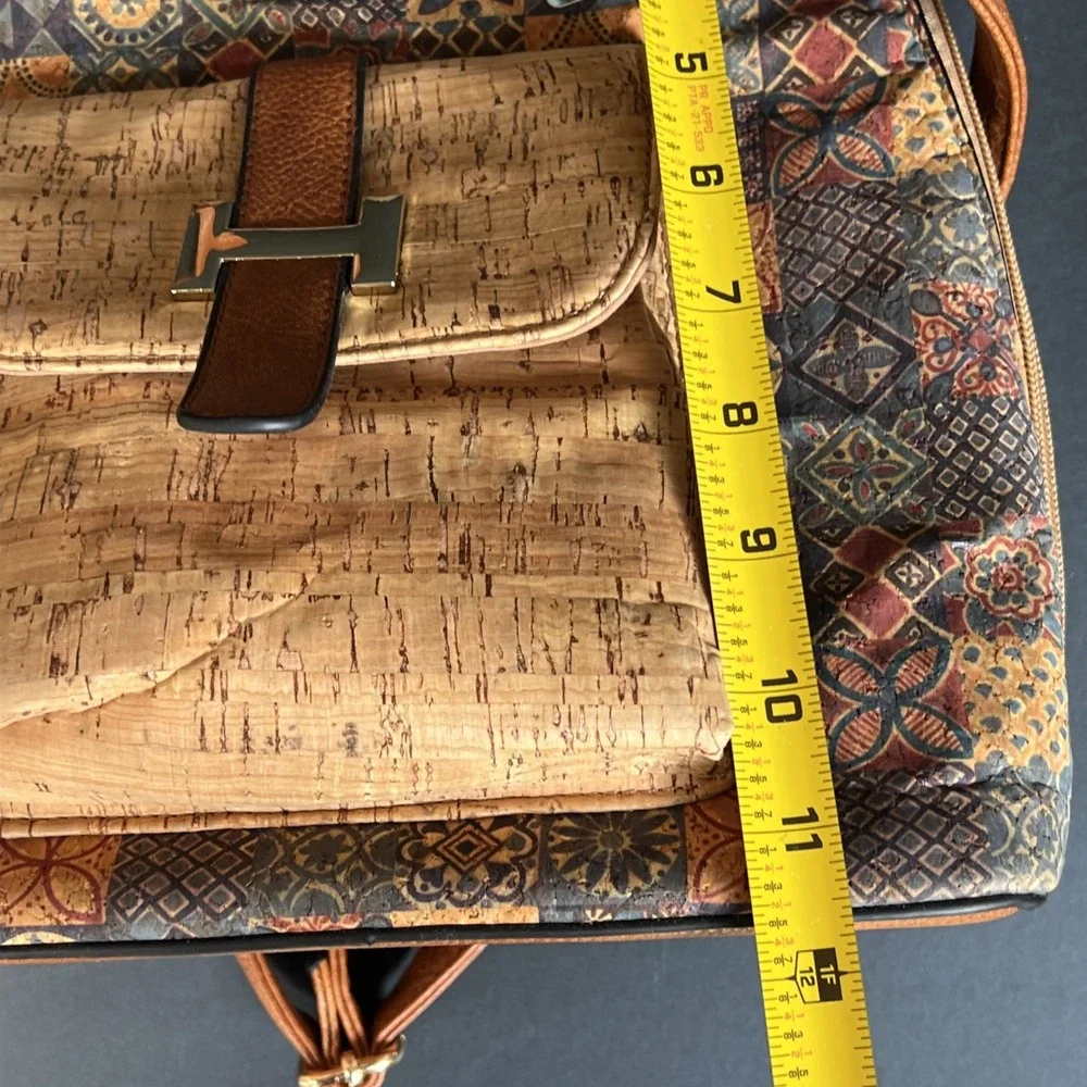 Portugal Cork Backpack Purse NWT Adjustable Straps Vegan Tile Print Boho Bag